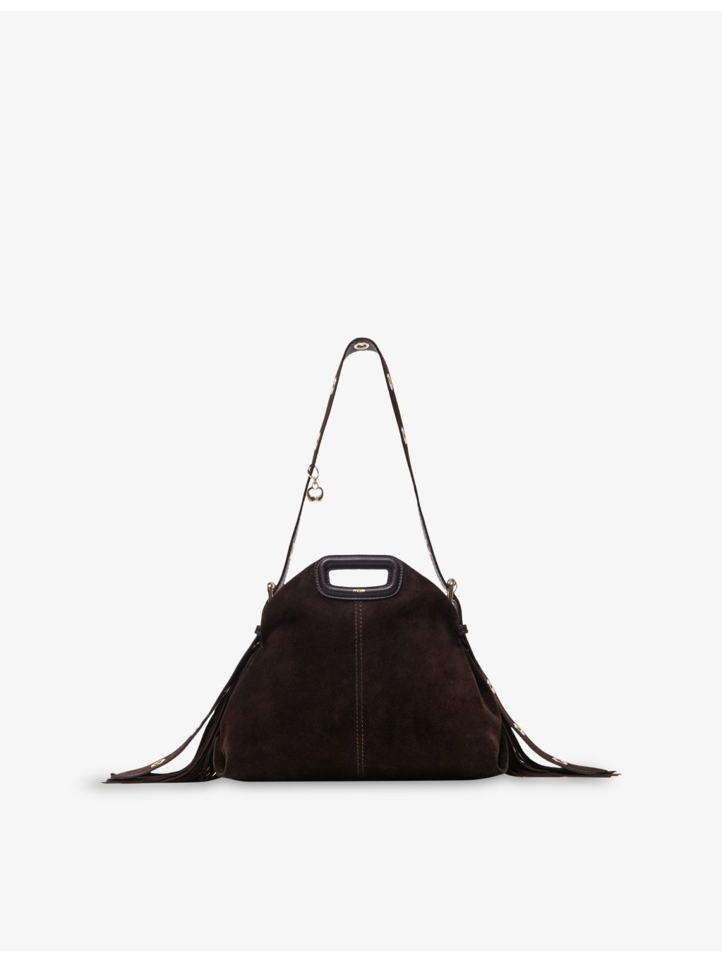 Maje suede shoulder bag with fringing, imported from the UK