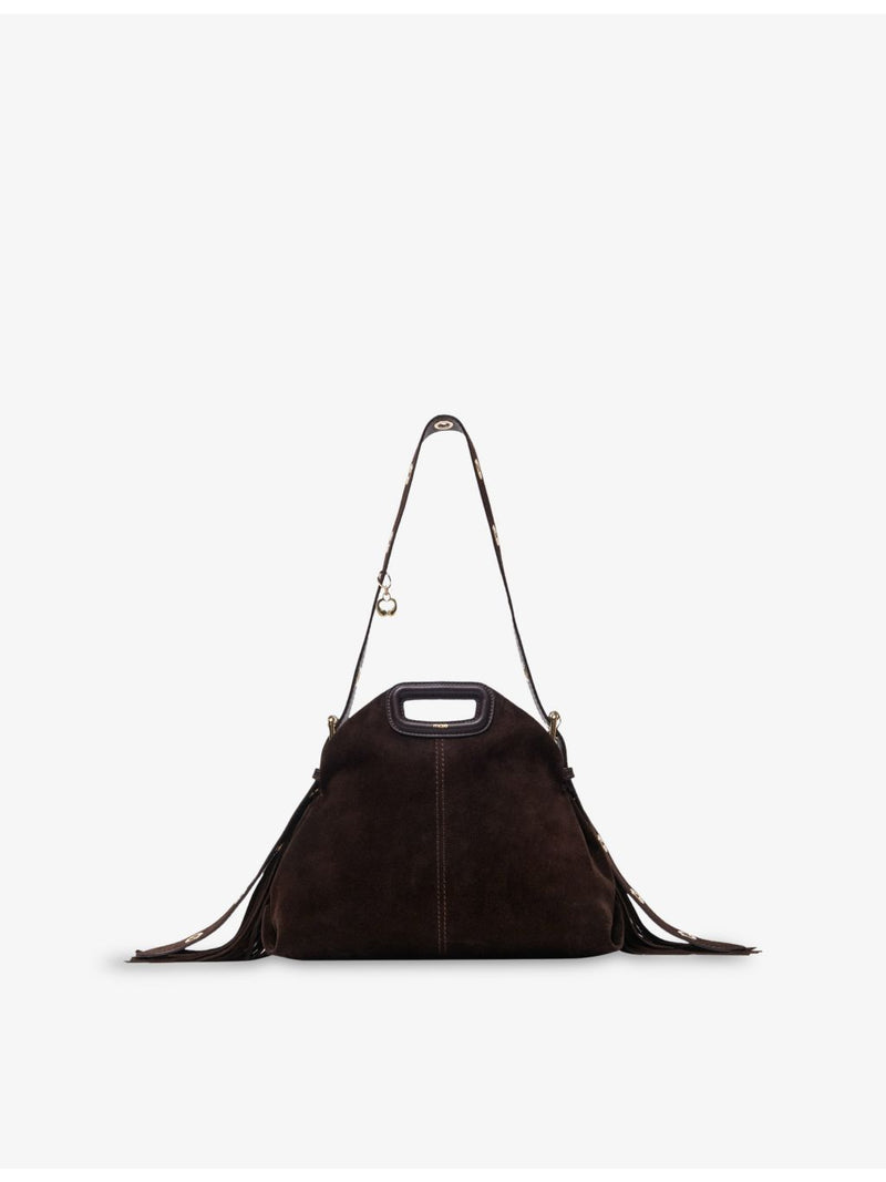 Maje suede shoulder bag with fringing, imported from the UK