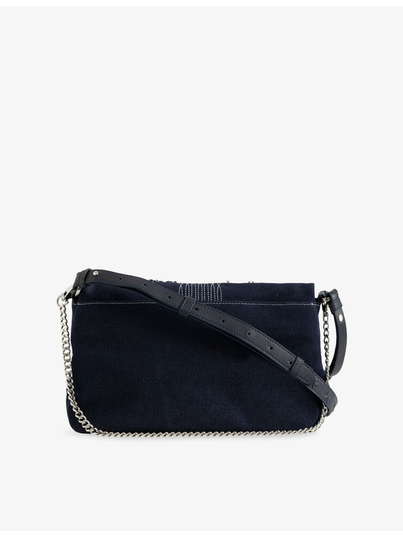 Zadig&Voltaire Rocky II denim shoulder bag with chain straps, UK version