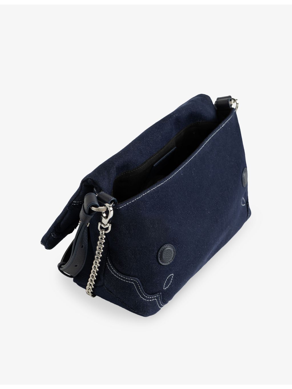 Zadig&Voltaire Rocky II denim shoulder bag with chain straps, UK version
