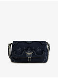 Zadig&Voltaire Rocky II denim shoulder bag with chain straps, UK version