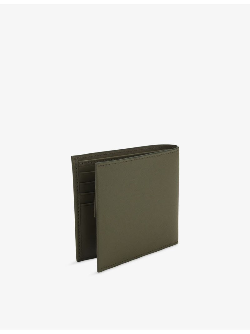 BOSS logo-plaque leather wallet with card slots and coin compartment (British brand)