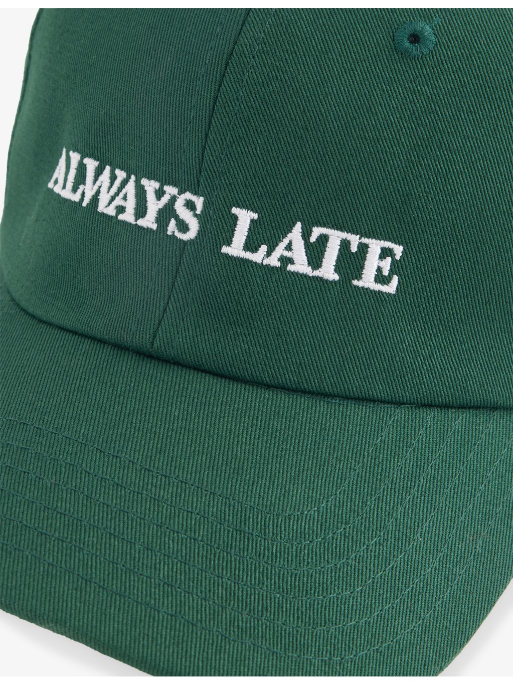 UNTIL FURTHER NOTICE slogan-embroidered cotton cap, imported from the UK