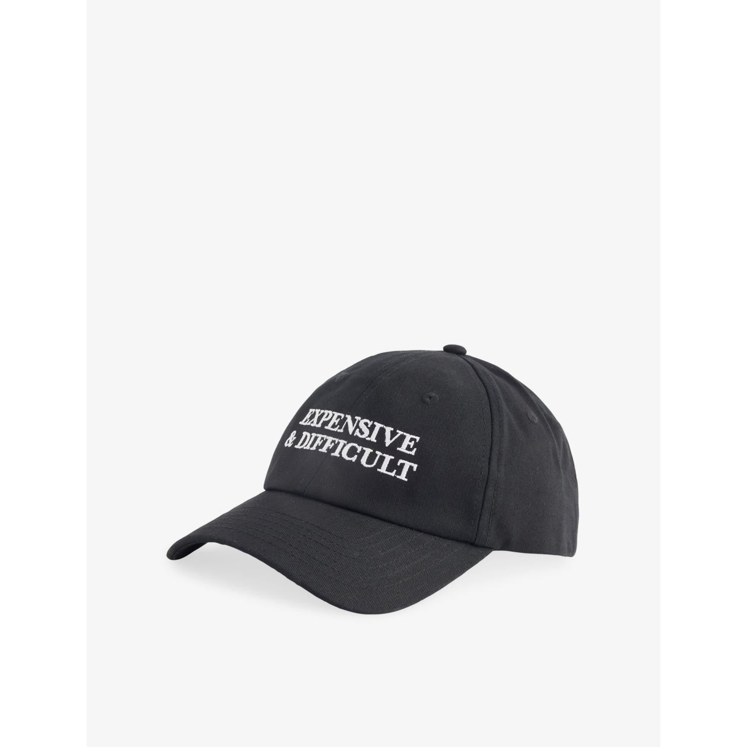 Expensive & Difficult Embroidered Cotton-Twill Baseball Cap - BLACK