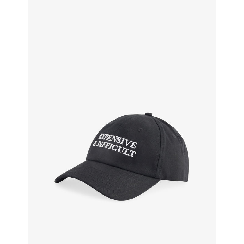 Expensive & Difficult Embroidered Cotton-Twill Baseball Cap - BLACK