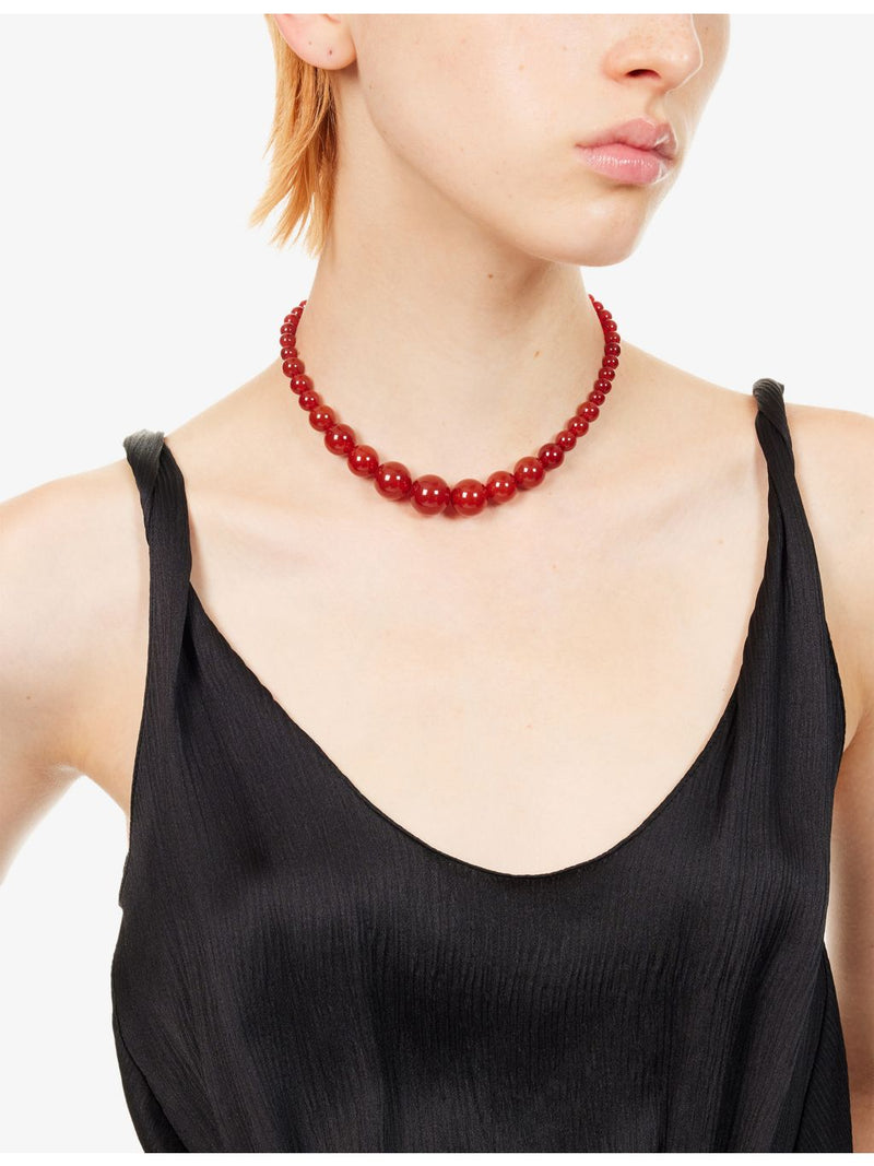 Beatriz Palacios red agate sterling silver necklace, imported from the UK