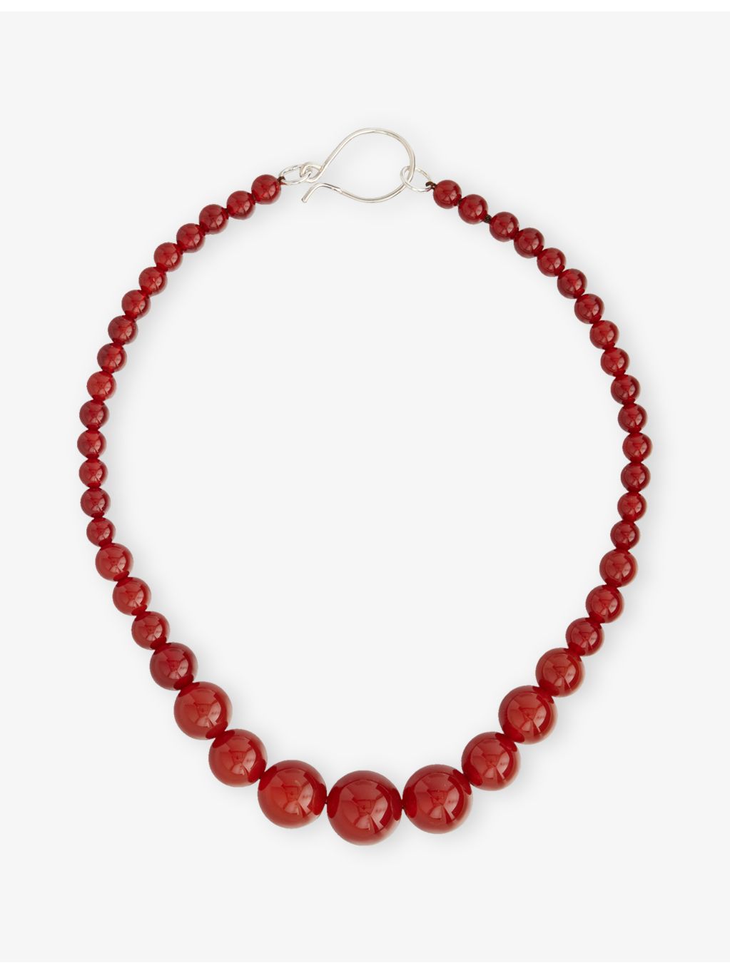 Beatriz Palacios red agate sterling silver necklace, imported from the UK