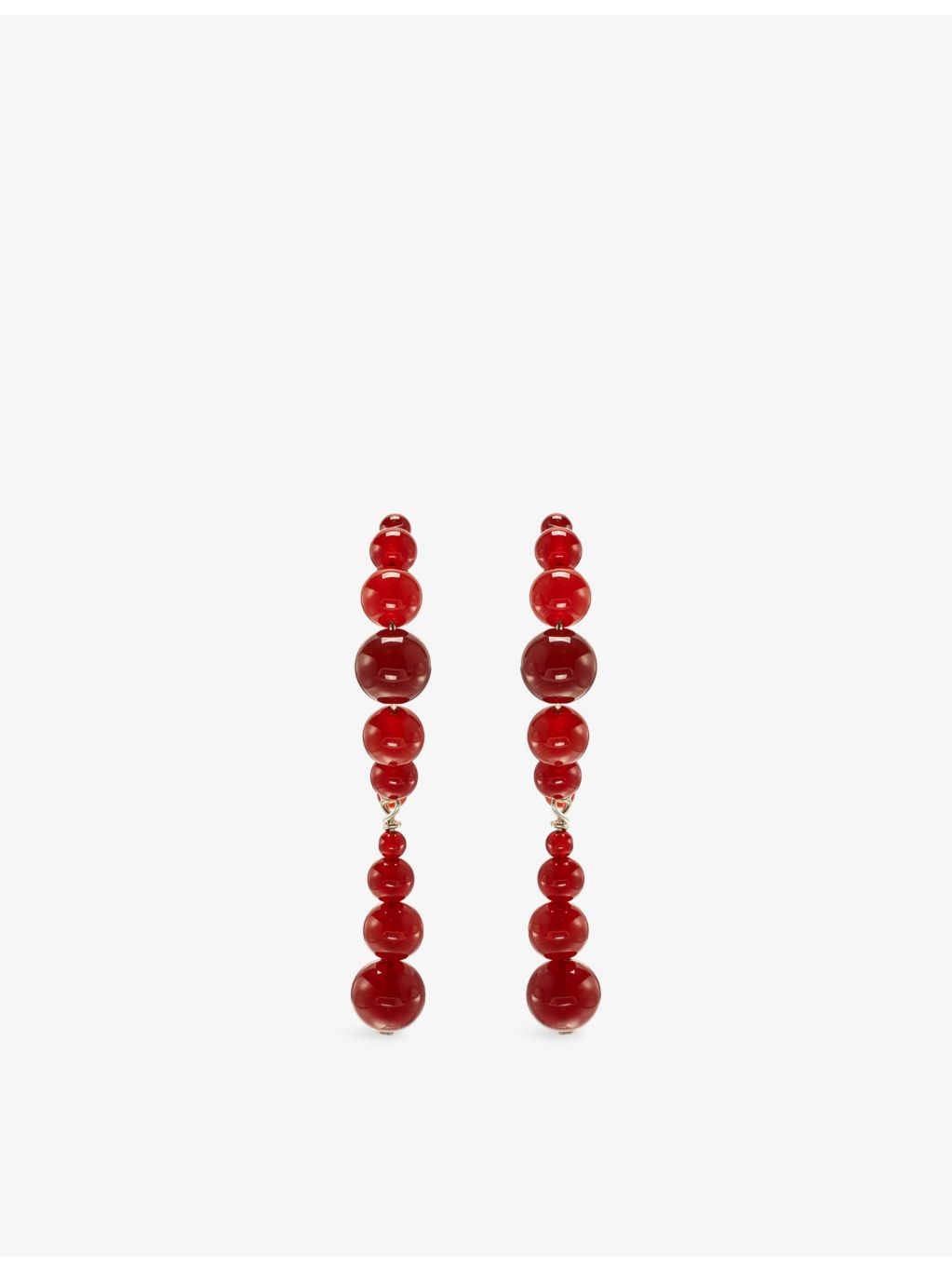 Beatriz Palacios sterling silver red agate earrings - British product