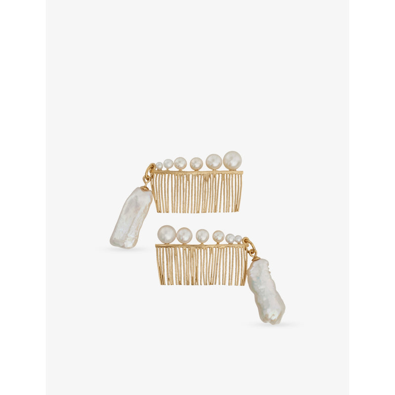 Beatriz Palacios gold-plated freshwater pearl hair combs, imported from the UK