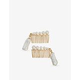 Beatriz Palacios gold-plated freshwater pearl hair combs, imported from the UK