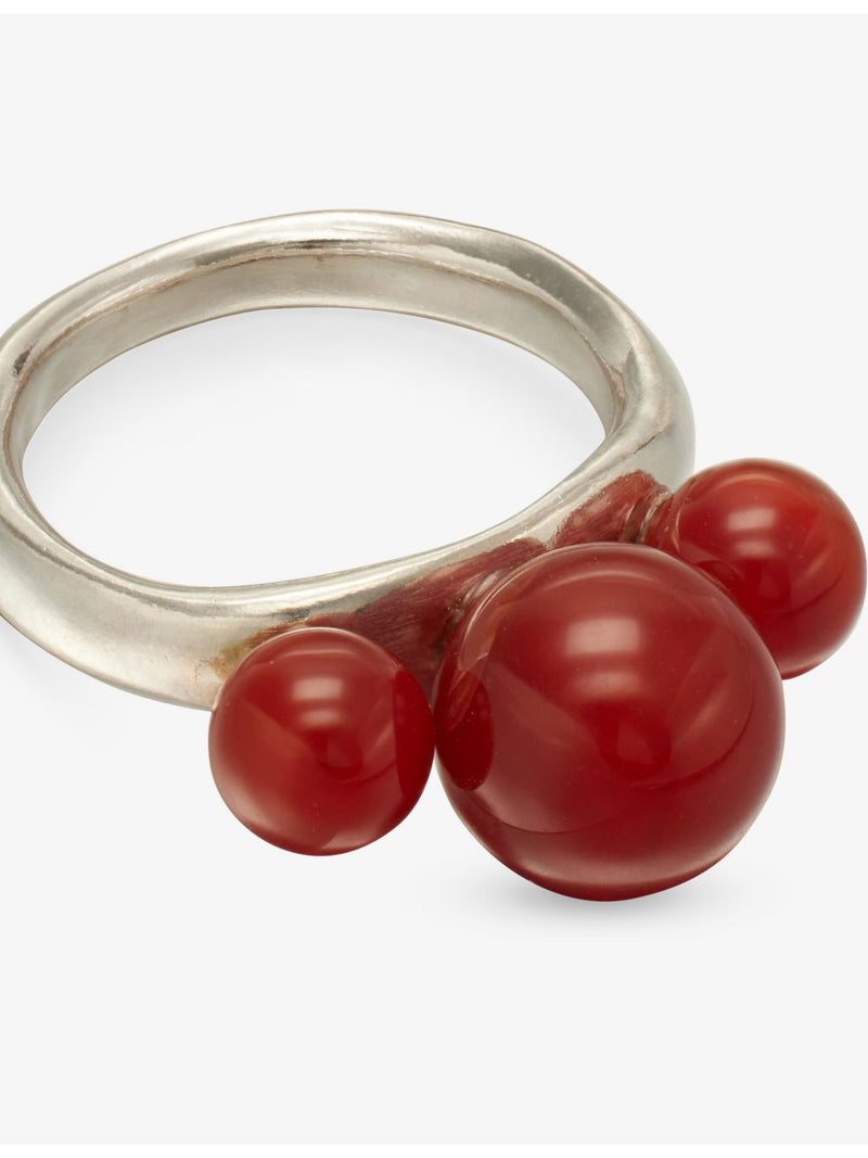 Beatriz Palacios sterling silver red agate ring, imported from the UK