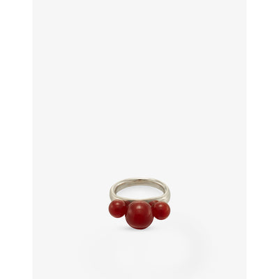 selfridges Beatriz Palacios Folklore Sterling-Silver And Red Agate Ring- Buy online at McGrocer