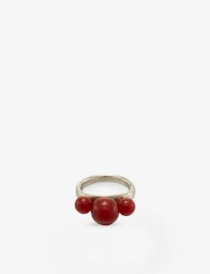 Beatriz Palacios Folklore Sterling-Silver And Red Agate Ring