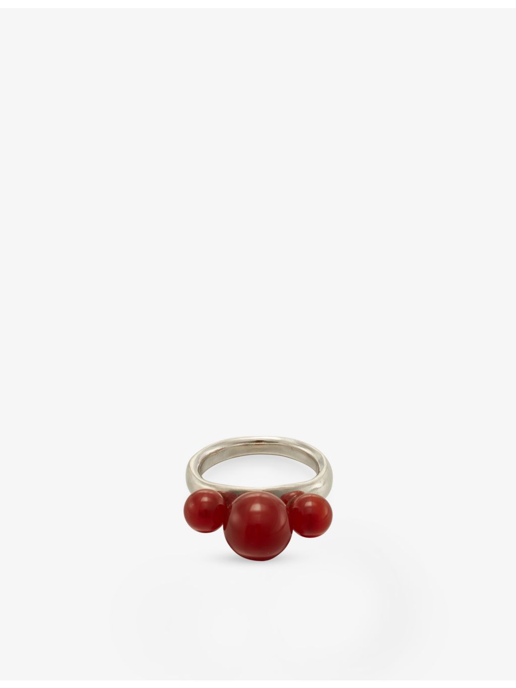 Beatriz Palacios sterling silver red agate ring, imported from the UK
