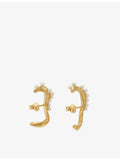 Beatriz Palacios gold-plated sterling silver earrings with pearls, imported from the UK