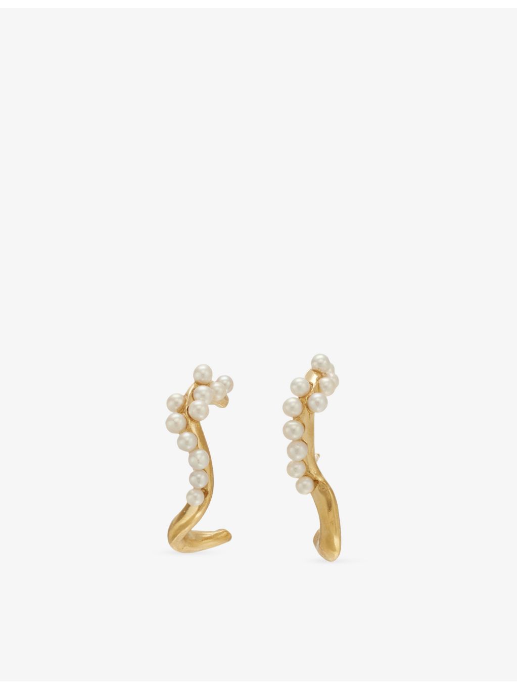 Beatriz Palacios gold-plated sterling silver earrings with pearls, imported from the UK