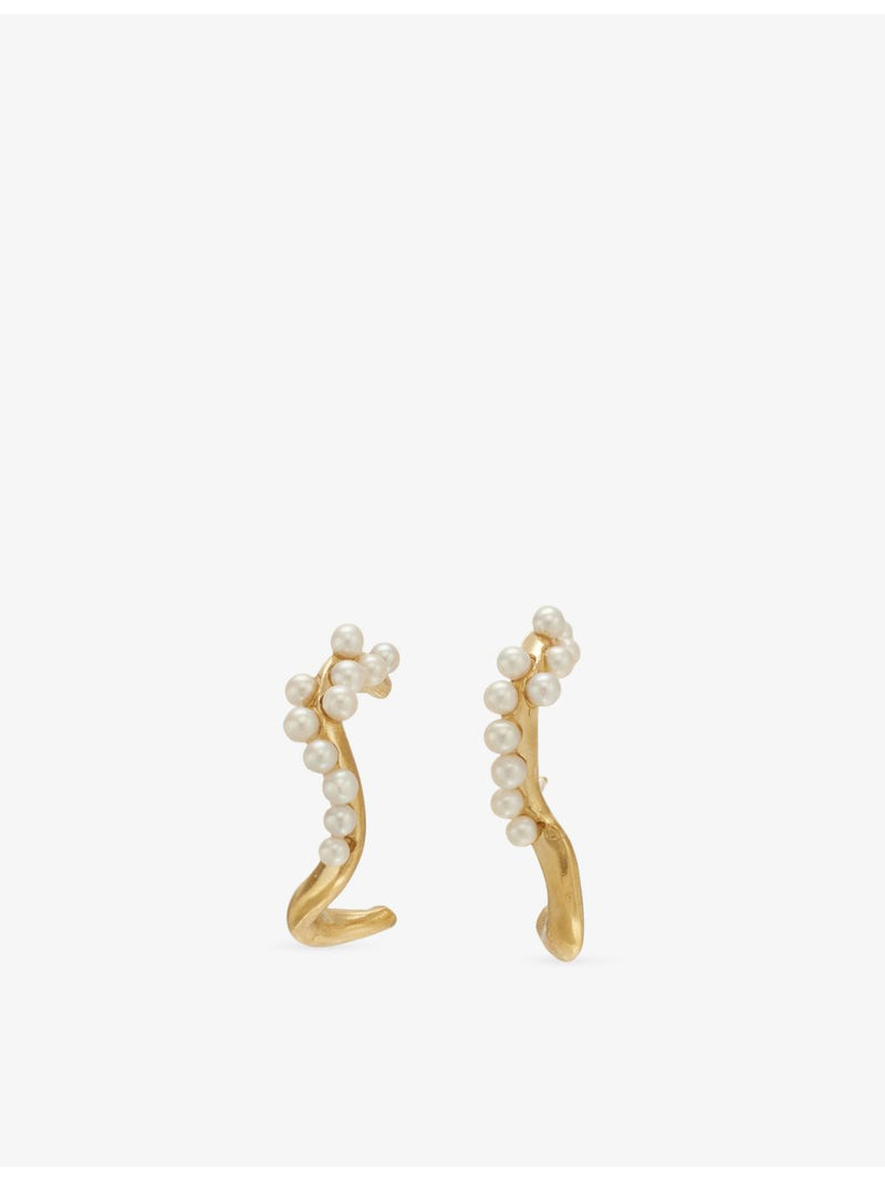 Beatriz Palacios gold-plated sterling silver earrings with pearls, imported from the UK