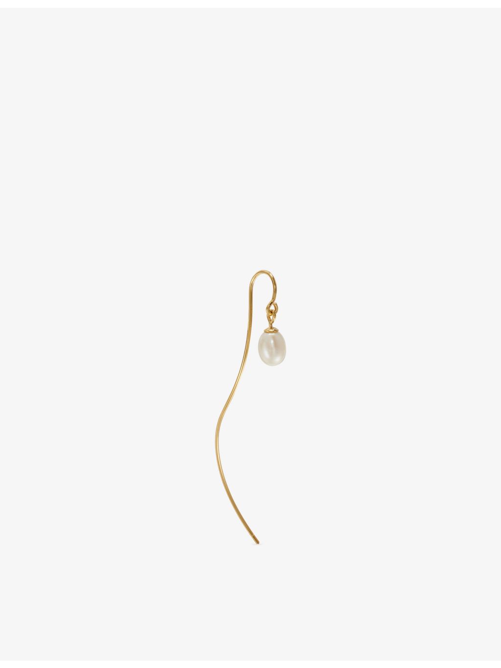 Beatriz Palacios gold-plated sterling silver fresh water pearl wave single earring, UK version