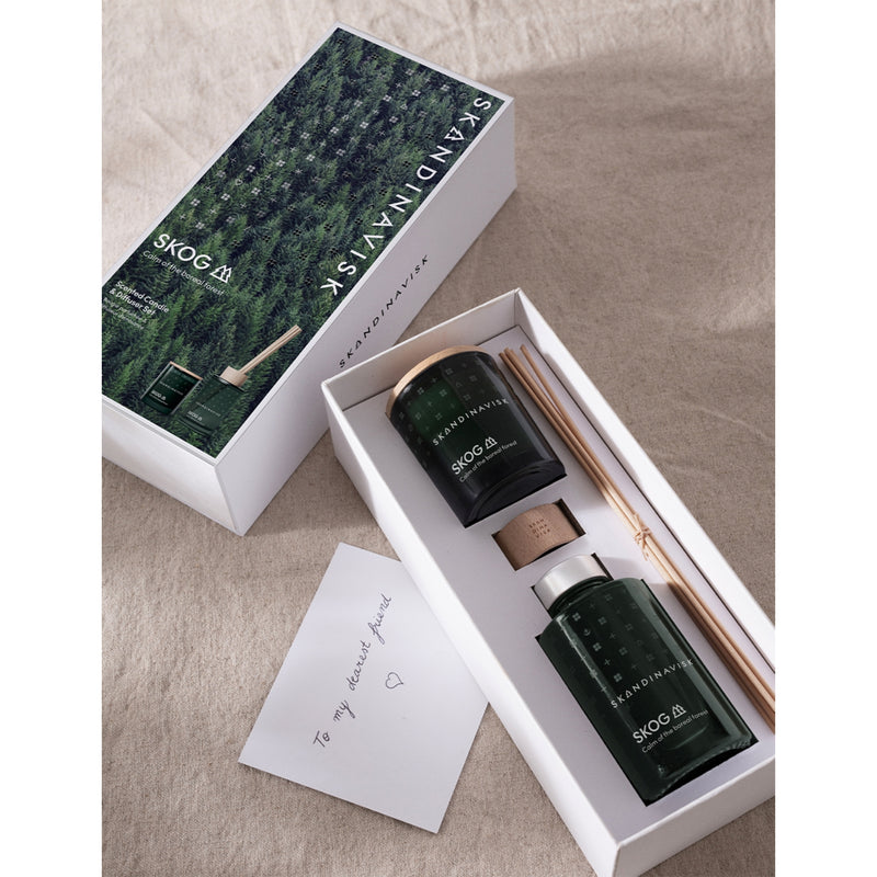 Skandinavisk SKOG scented candle and diffuser set 65g and 100ml, UK version