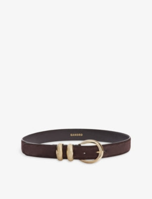 Round-Buckle Suede Belt - 22