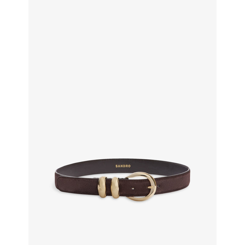 Round-Buckle Suede Belt - 22