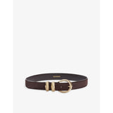 Round-Buckle Suede Belt - 22