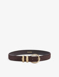 Round-Buckle Suede Belt - 22