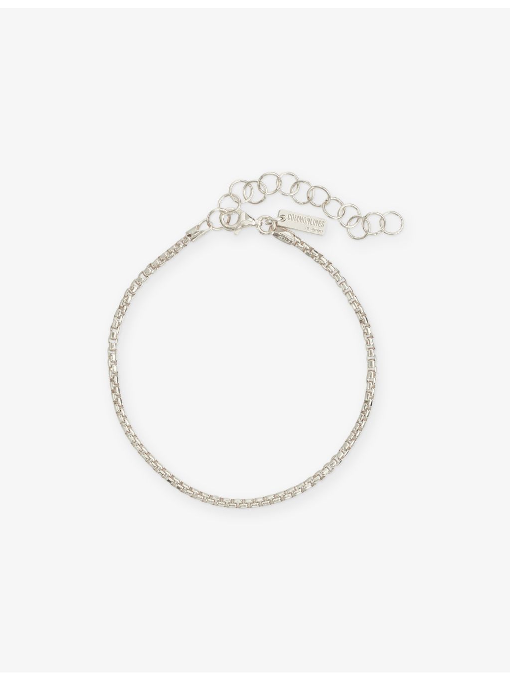 Commonlines sterling silver box chain bracelet 17cm - British product