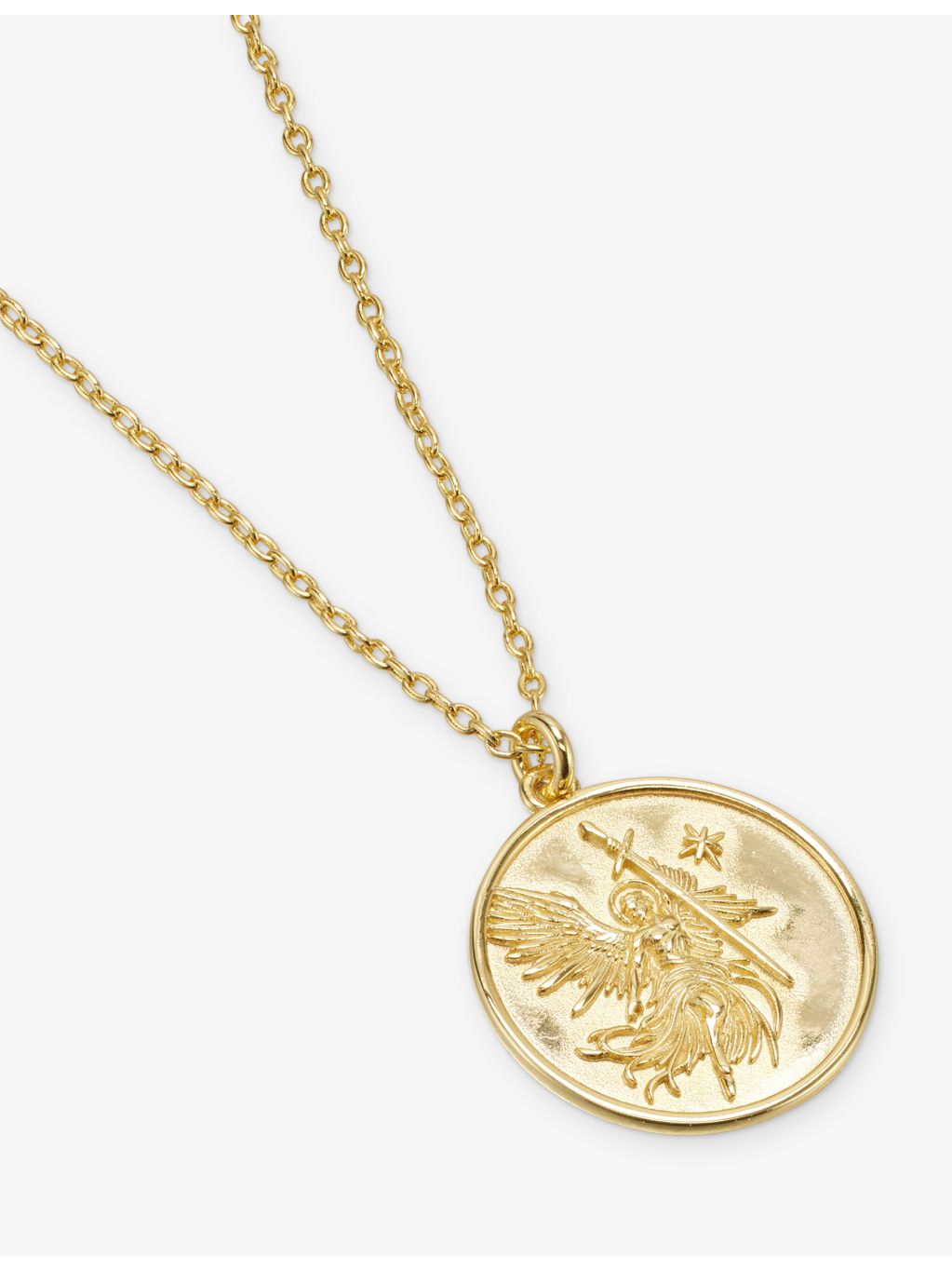 St Michael 18ct gold plated sterling-silver necklace 27cm, UK version