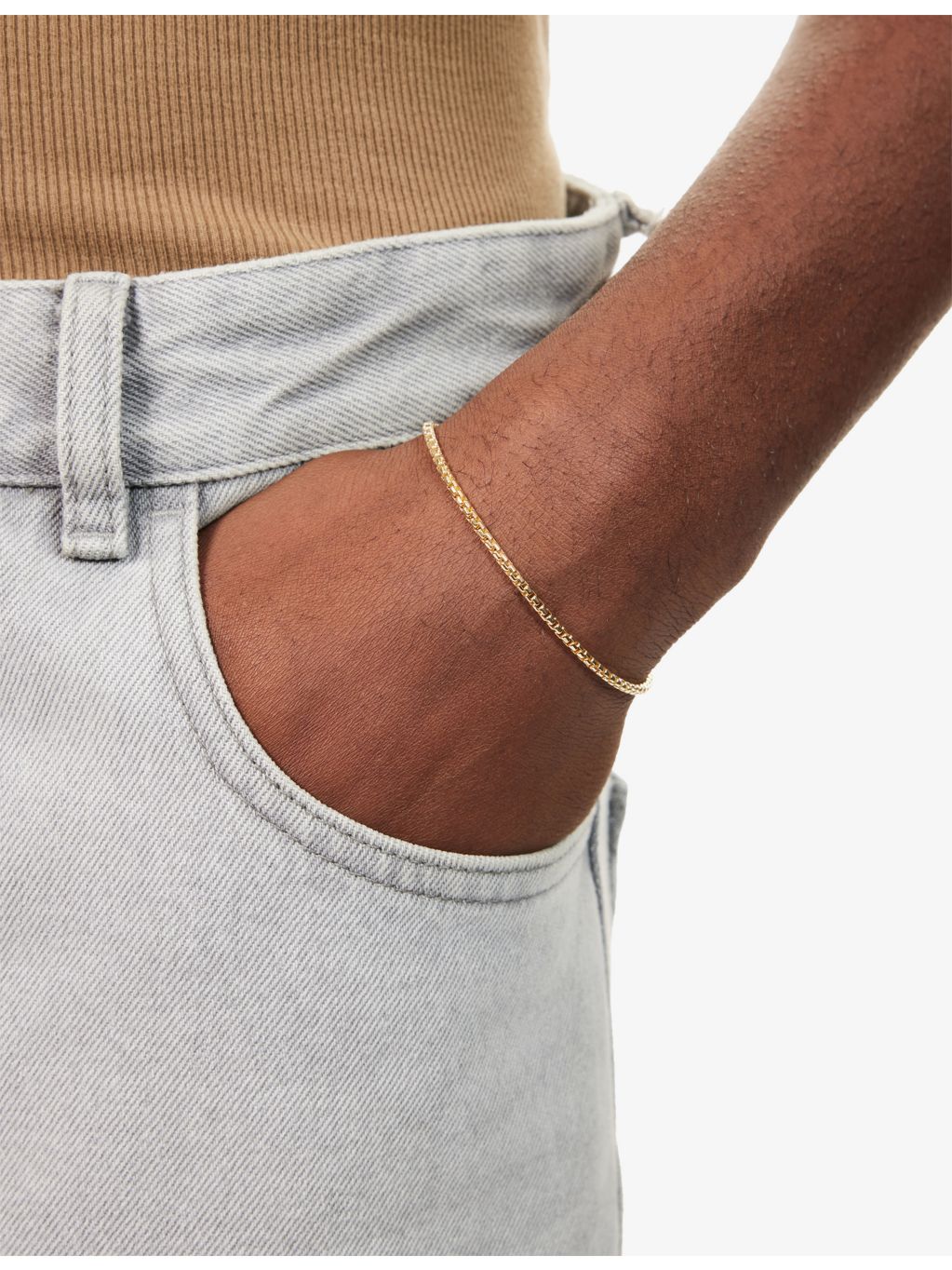 Commonlines 18ct gold-plated sterling silver bracelet 17cm (British brand)