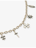 Commonlines sterling silver charm bracelet with cross and feather charms, UK version