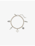 Commonlines sterling silver charm bracelet with cross and feather charms, UK version