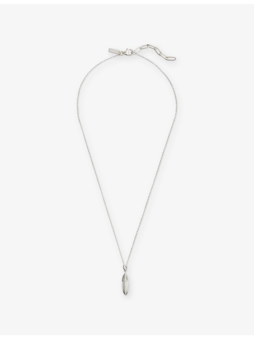 Commonlines sterling silver feather pendant necklace 2.2cm, UK version