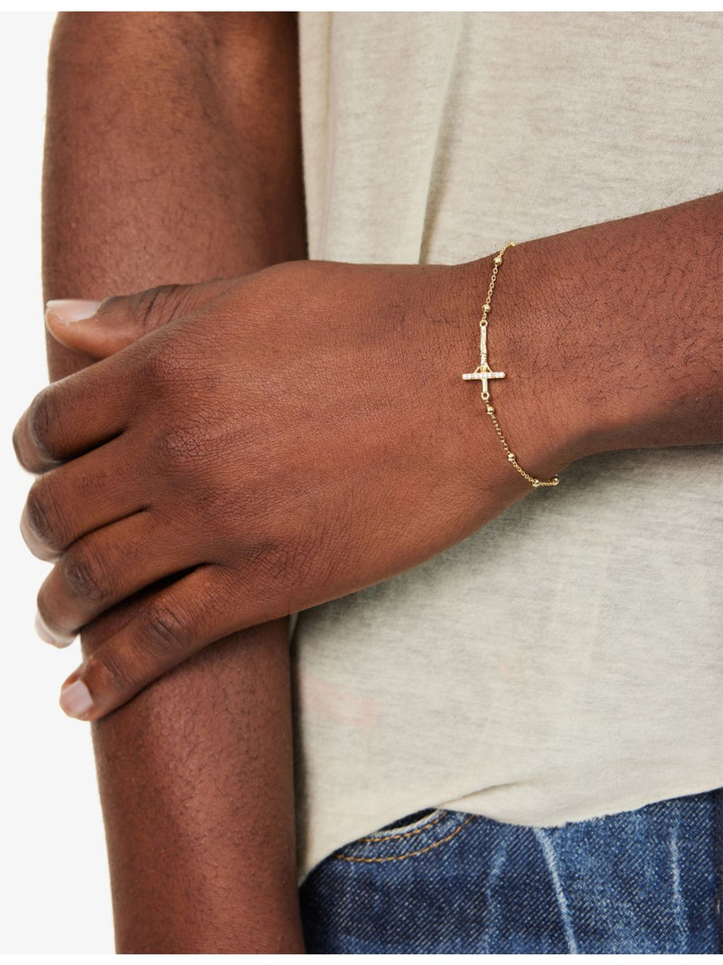 Commonlines studded 18ct gold plated bracelet 17cm - British product