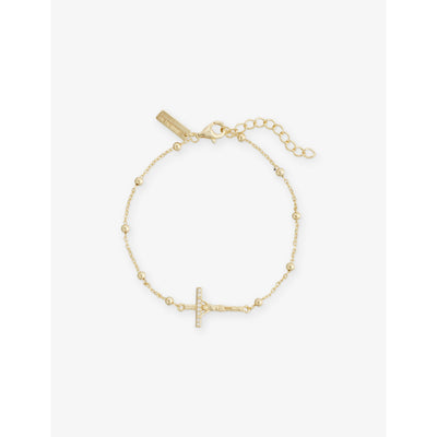 selfridges Commonlines Studded 18ct Yellow-Gold Plated Sterling-Silver Bracket, 17cm- Buy online at McGrocer