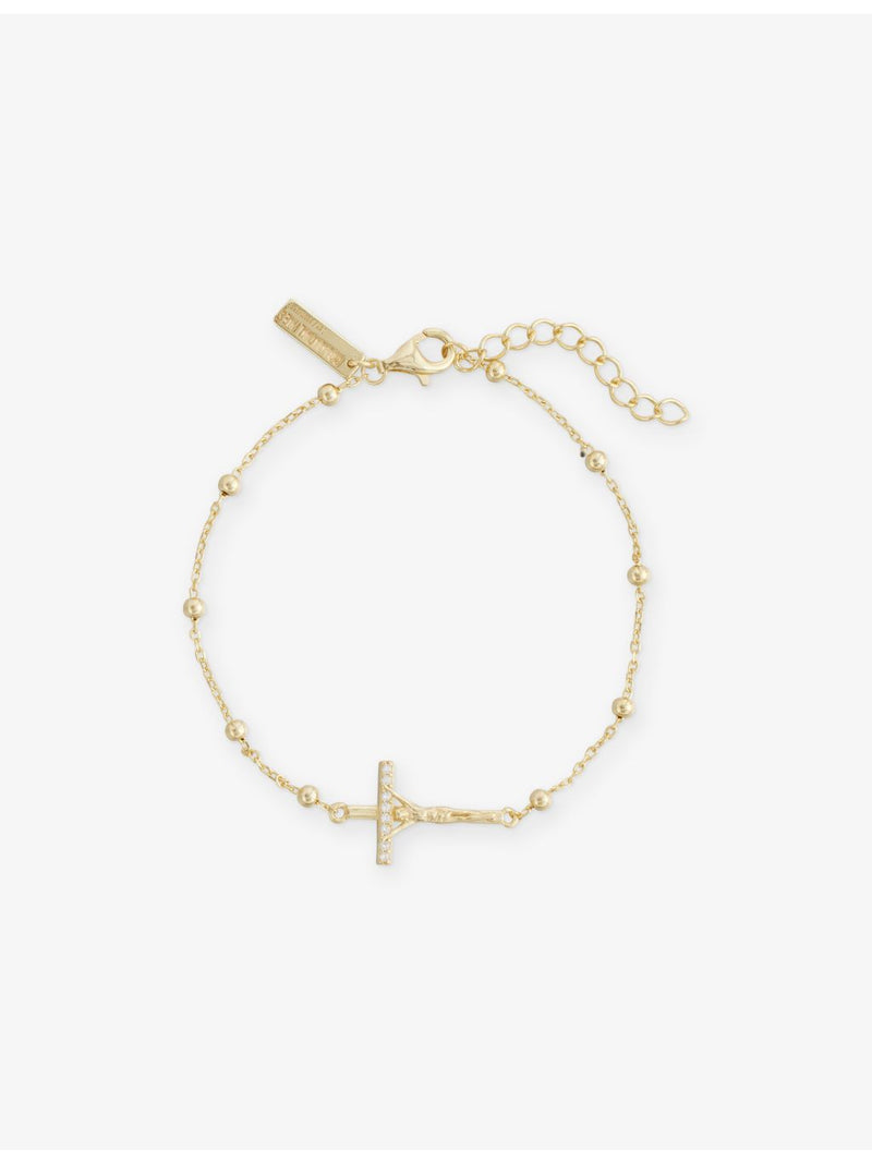 Commonlines studded 18ct gold plated bracelet 17cm - British product