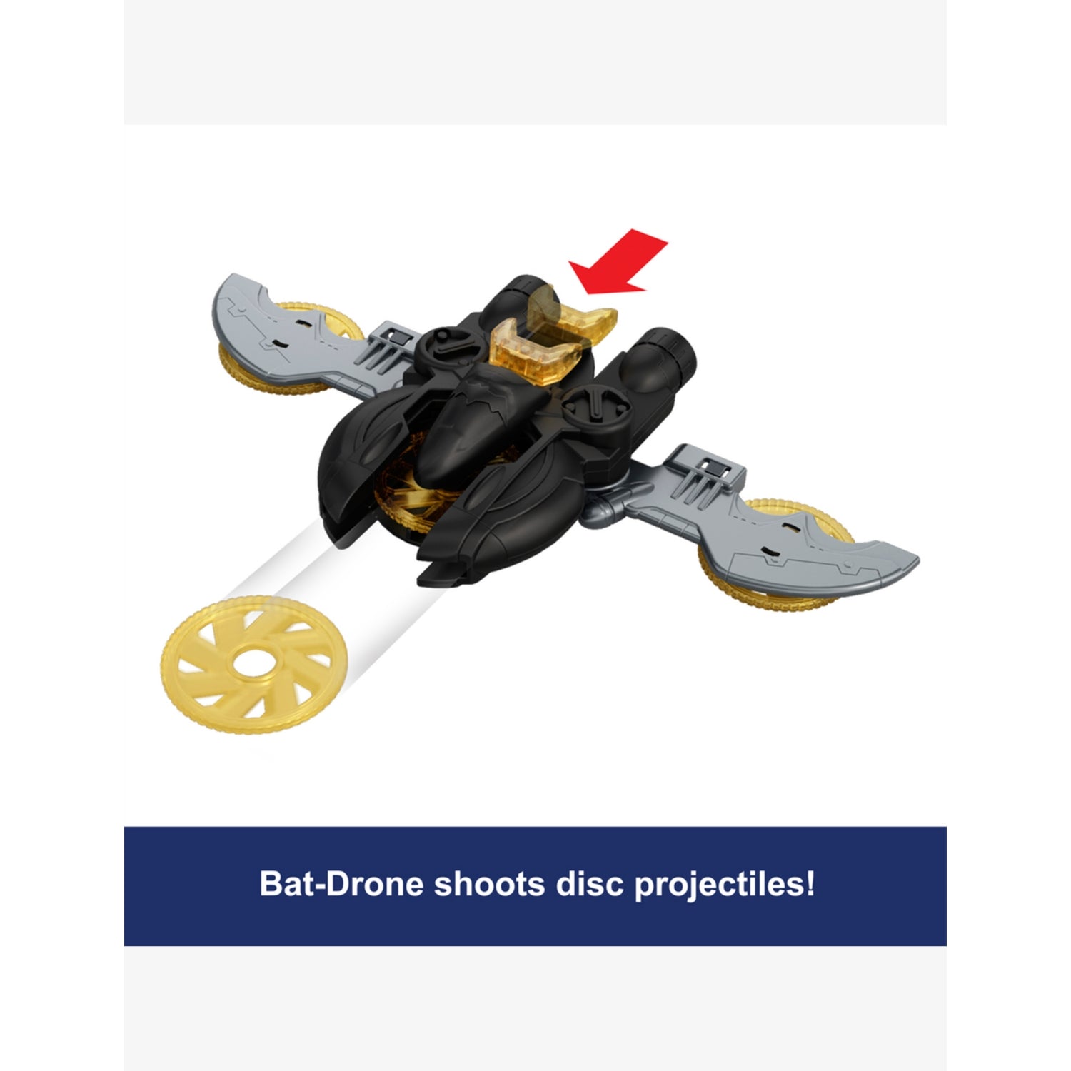 Batlink Batmobile vehicle toy with Bat Drone and 5 discs (British brand)