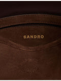Sandro Tangoso suede bucket bag with gold-tone hardware (British brand)