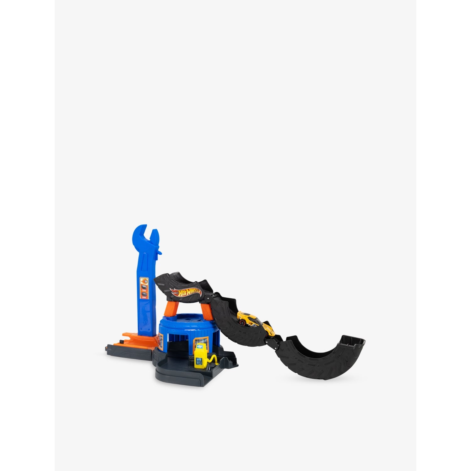Hot Wheels City Downtown Tire Shop Playset with tow truck - British product