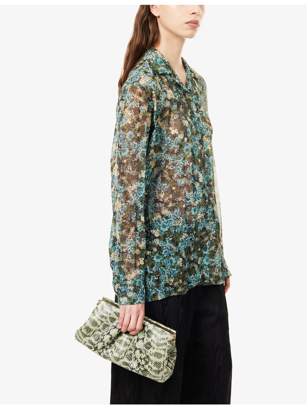 Dries Van Noten snake-effect small pouch, UK version