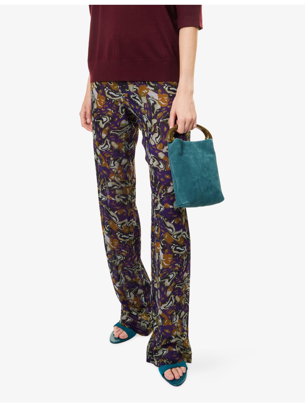 Dries Van Noten designer suede cross-body bag, UK version