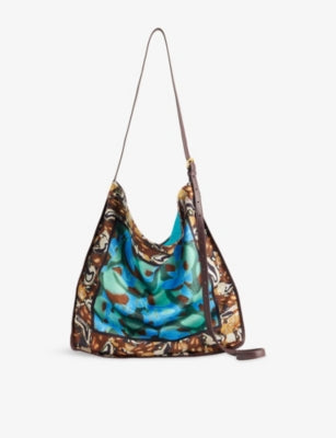 Dries Van Noten scarf print woven shoulder bag, UK version
