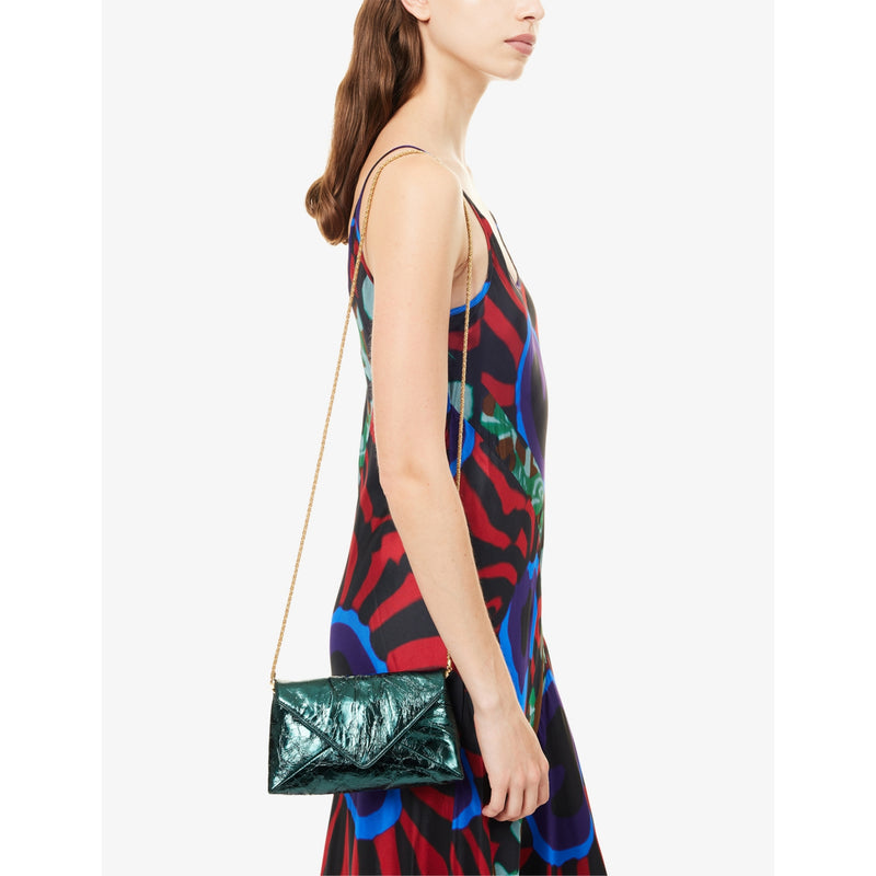 Dries Van Noten small envelope leather pouch with chain strap, (British brand)