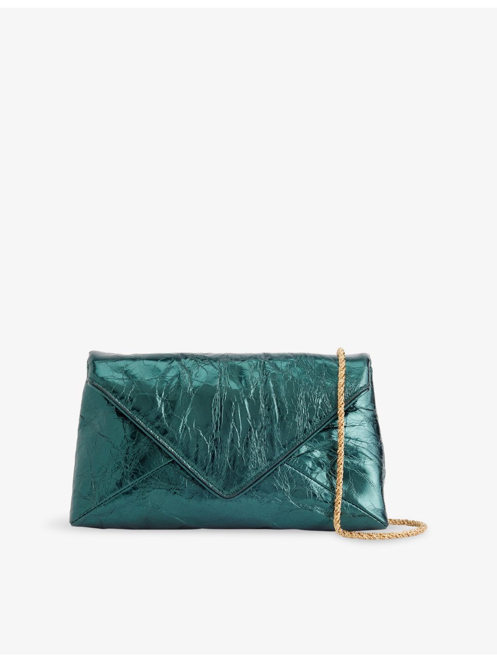 Dries Van Noten small envelope leather pouch with chain strap, (British brand)