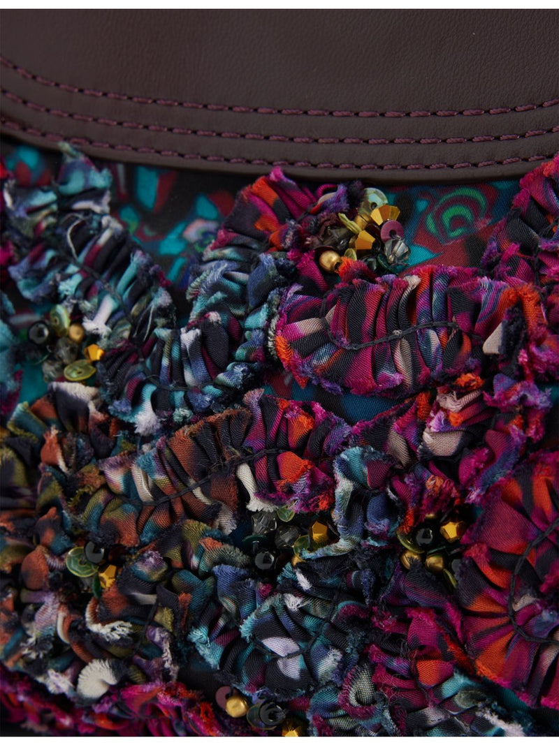 Dries Van Noten beaded-embellished embroidered woven clutch bag, imported from the UK