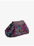 Dries Van Noten beaded-embellished embroidered woven clutch bag, imported from the UK