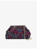 Dries Van Noten beaded-embellished embroidered woven clutch bag, imported from the UK