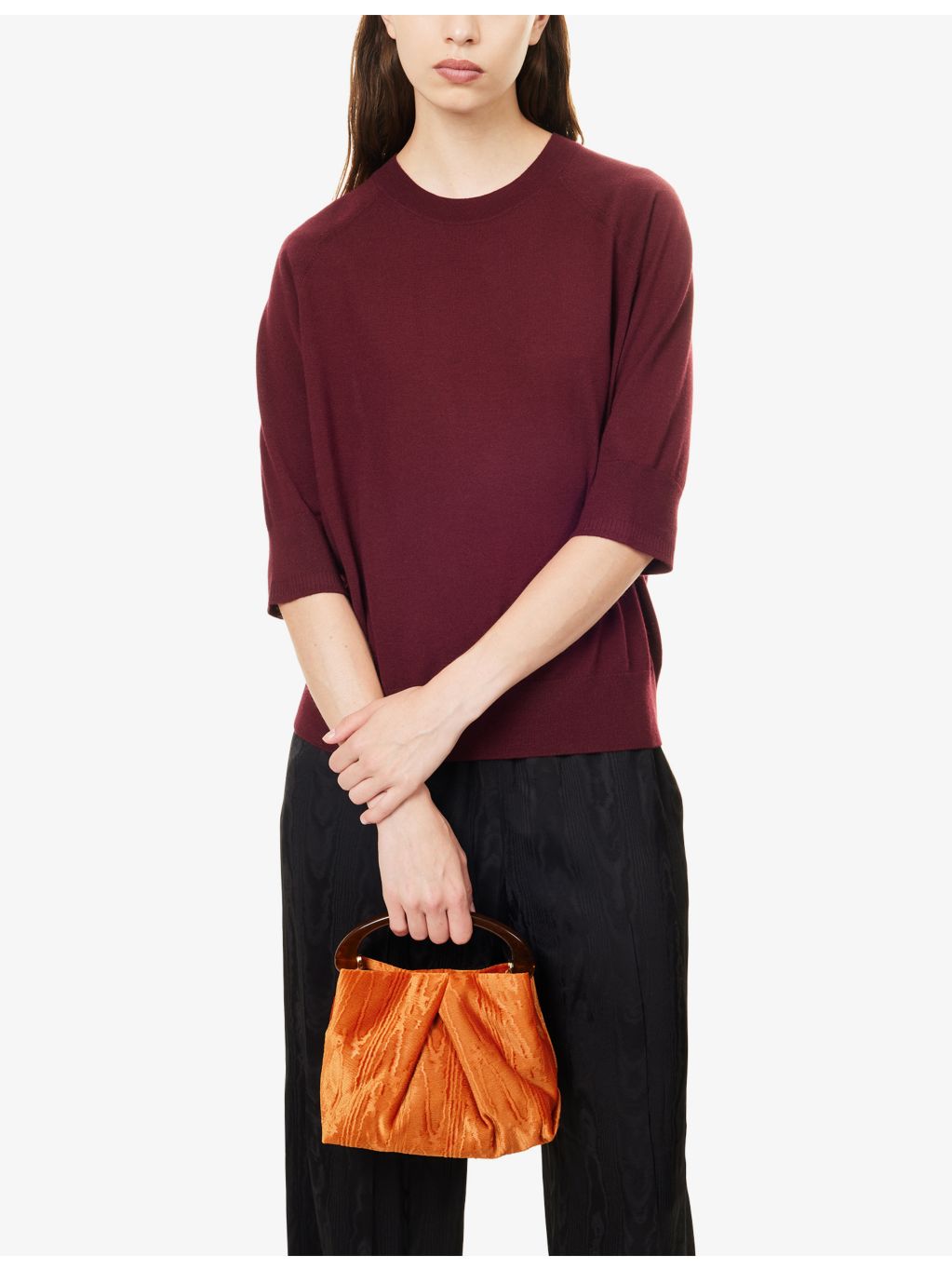 Dries Van Noten velvet top-handle bag, imported from the UK