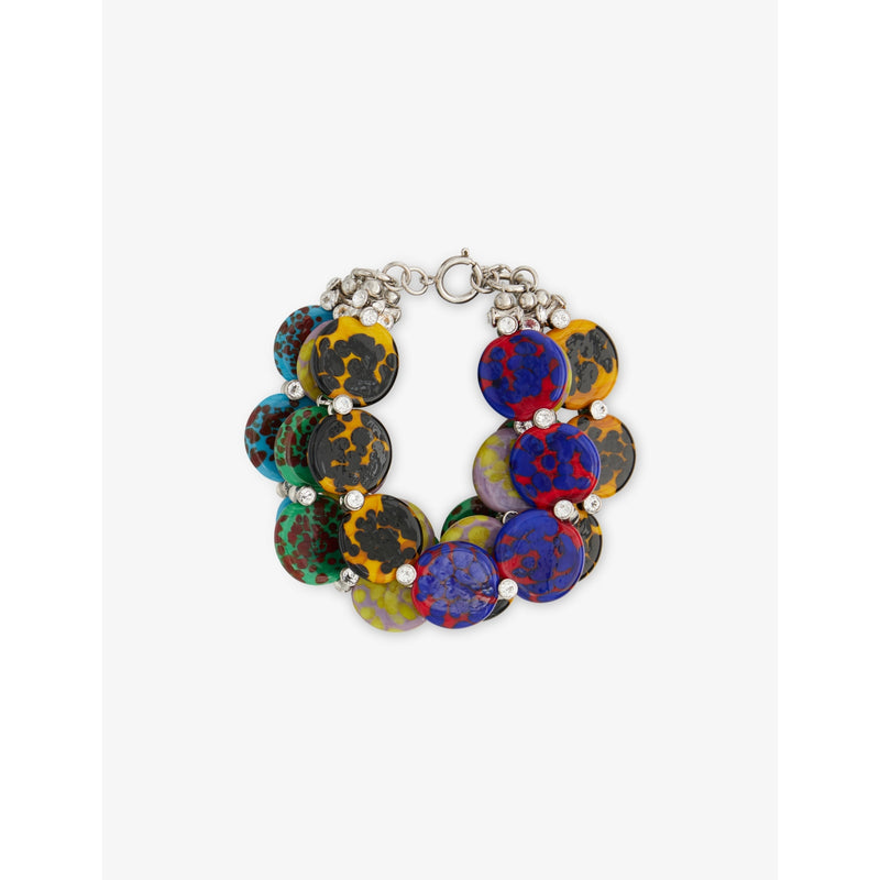 Dries Van Noten multi disc glass and brass bracelet, UK version