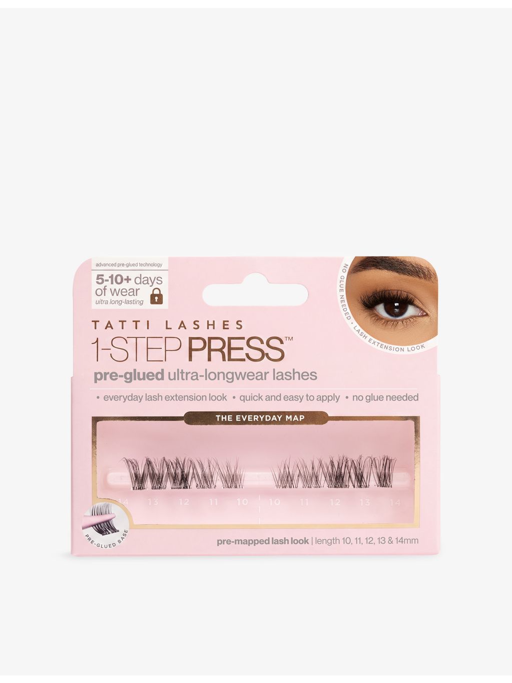 Tatti Lashes pre-glued 1-Step Press lash clusters 10 pieces (British brand)